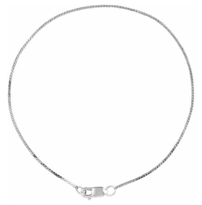 14K Yellow Gold Or Sterling Silver 0.9 Mm Lobster Clasp Polished Serpentine Flat Chain