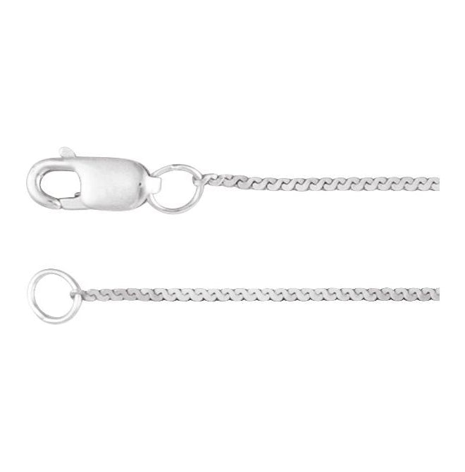 14K Yellow Gold Or Sterling Silver 0.9 Mm Lobster Clasp Polished Serpentine Flat Chain