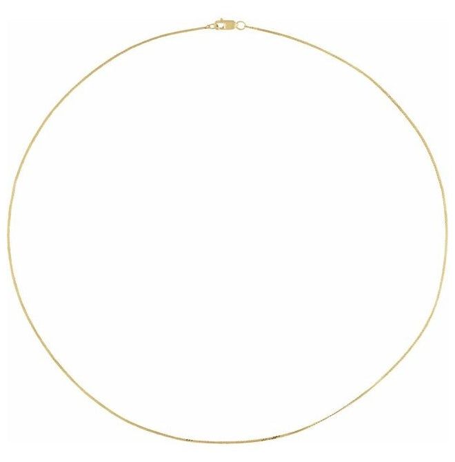 14K Yellow Gold Or Sterling Silver 0.9 Mm Lobster Clasp Polished Serpentine Flat Chain