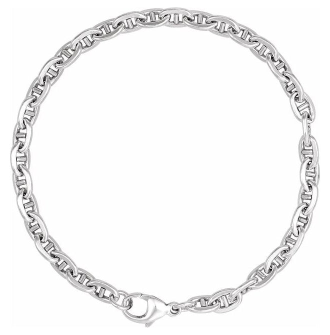 14K Yellow Gold-Filled Or Sterling Silver 4.5 Mm 7 In Lobster Clasp Polished Curbed Anchor Chain