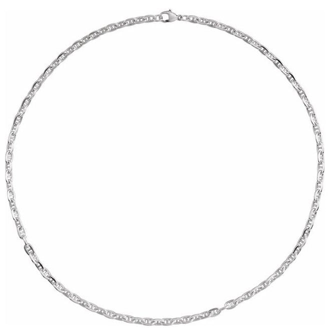 14K Yellow Gold-Filled Or Sterling Silver 4.5 Mm Lobster Clasp Polished Curbed Anchor Chain