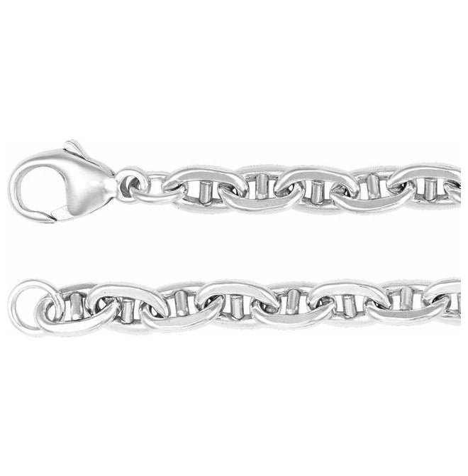 14K Yellow Gold-Filled Or Sterling Silver 4.5 Mm Lobster Clasp Polished Curbed Anchor Chain