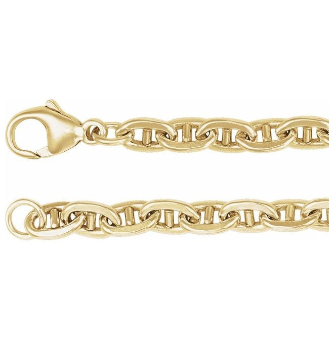 14K Yellow Gold-Filled Or Sterling Silver 4.5 Mm Lobster Clasp Polished Curbed Anchor Chain