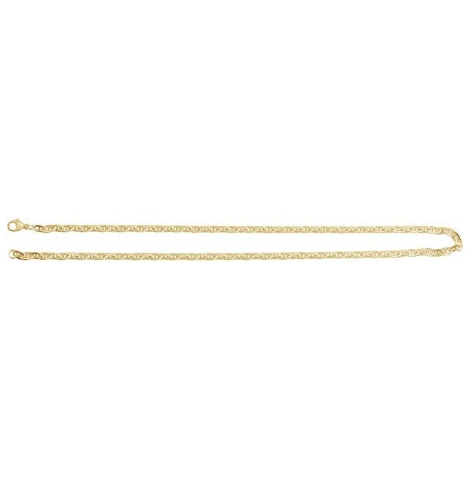 14K Yellow Gold-Filled Or Sterling Silver 4.5 Mm Lobster Clasp Polished Curbed Anchor Chain
