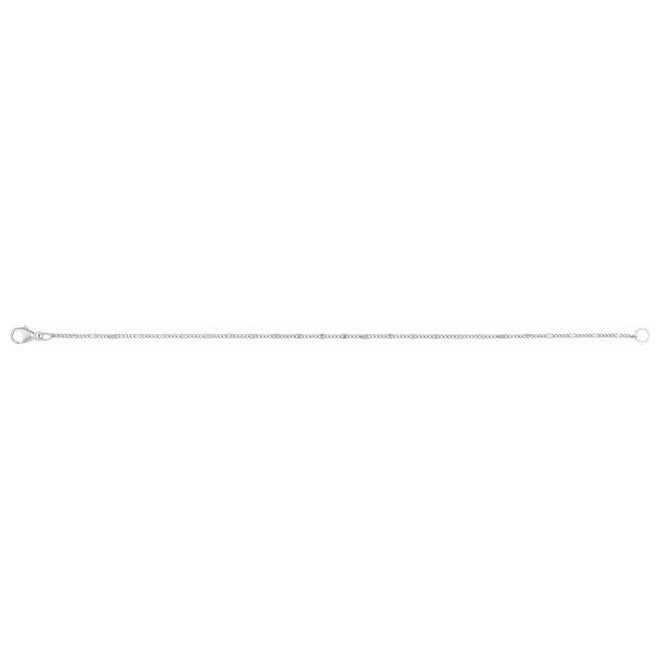 Sterling Silver  1.15 Mm 7 In Polished Dapped Diamond-Cut Curb With Lobster Clasp