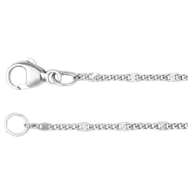 Sterling Silver 1.15 Mm Polished Dapped Diamond-Cut Curb With Lobster Clasp