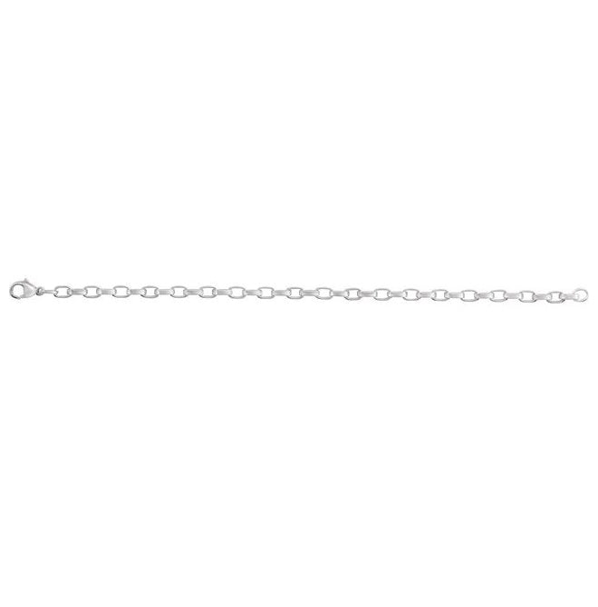 14K Yellow Gold-Filled Or Sterling Silver 4.08 Mm 7 In Polished Rectangular Oval Rolo Chain With Lobster Clasp