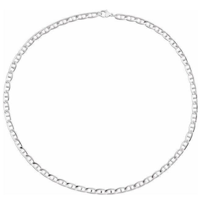 14K Yellow Gold-Filled Or Sterling Silver 5.15 Mm Polished Flat Anchor Link Chain With Lobster Clasp