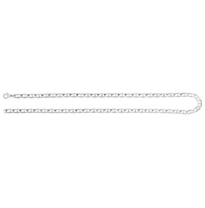 14K Yellow Gold-Filled Or Sterling Silver 5.15 Mm Polished Flat Anchor Link Chain With Lobster Clasp