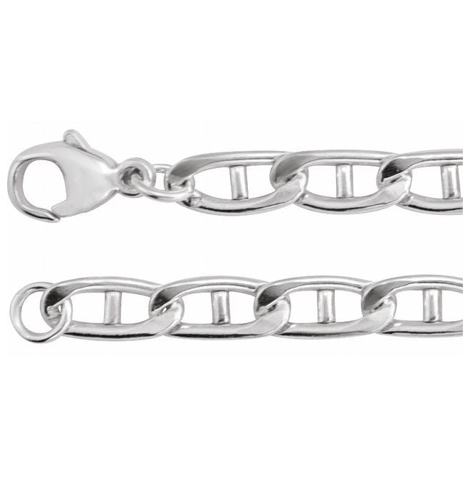 14K Yellow Gold-Filled Or Sterling Silver 5.15 Mm Polished Flat Anchor Link Chain With Lobster Clasp