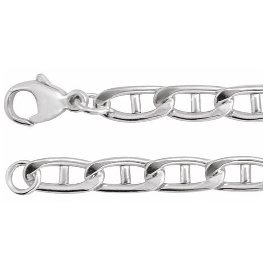 14K Yellow Gold-Filled Or Sterling Silver 5.15 Mm Polished Flat Anchor Link Chain With Lobster Clasp
