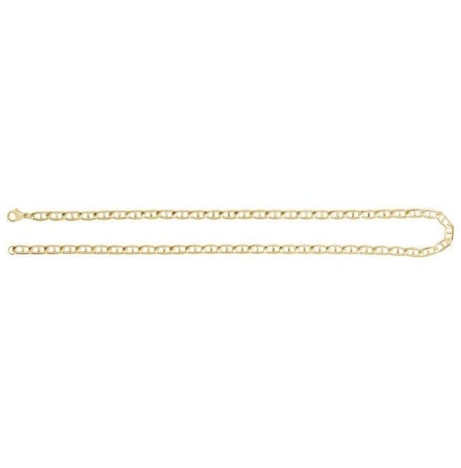 14K Yellow Gold-Filled Or Sterling Silver 5.15 Mm Polished Flat Anchor Link Chain With Lobster Clasp