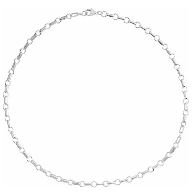 14K Yellow Gold Or Gold-Filled Or Sterling Silver 5.3 Mm Lobster Clasp Polished Paperclip And Round Link Chain