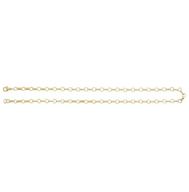 14K Yellow Gold Or Gold-Filled Or Sterling Silver 5.3 Mm Lobster Clasp Polished Paperclip And Round Link Chain