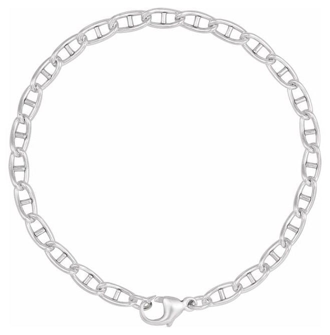 Sterling Silver  3.8 Mm 7 In Polished Anchor Link Chain With Lobster Clasp