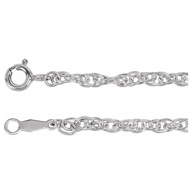 14K Yellow Gold-Filled Or Sterling Silver 2.5 Mm Polished Rope Chain With Spring Ring