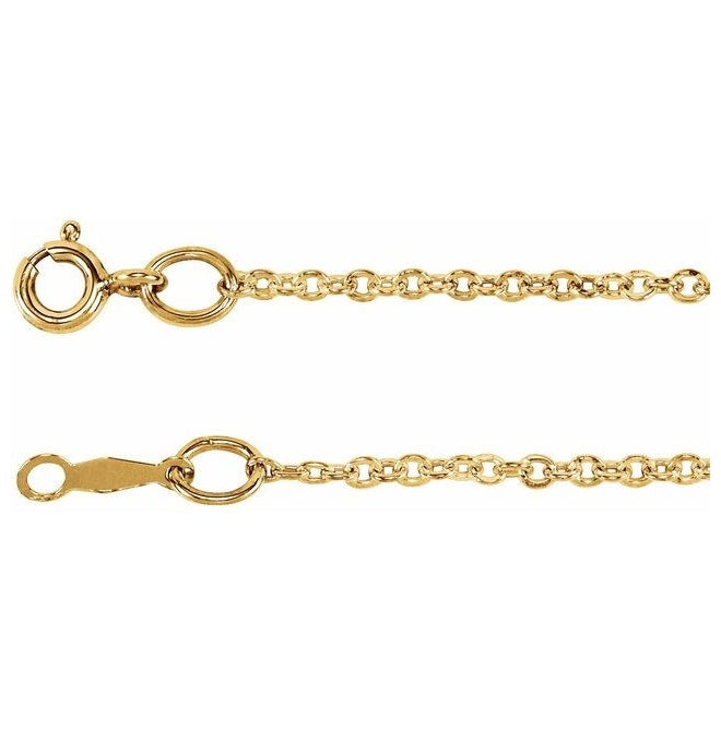 14K Yellow Or Gold-Filled Or Sterling Silver 1.75 Mm Polished Chain With Spring Ring