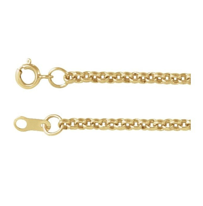 14K Yellow Or White Or Rose Gold Or Gold-Filled 2 Mm Spring Ring Polished Rolo Chain