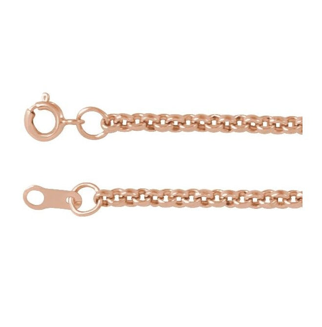 14K Yellow Or White Or Rose Gold Or Gold-Filled 2 Mm Spring Ring Polished Rolo Chain
