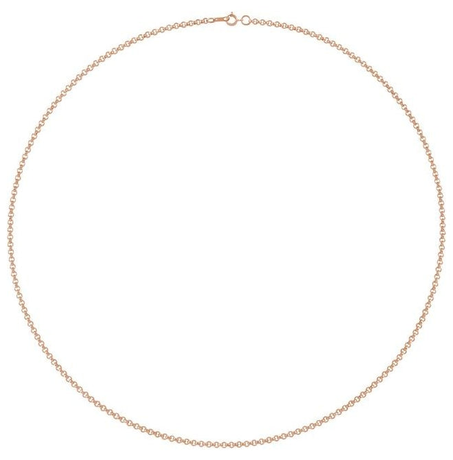 14K Yellow Or White Or Rose Gold Or Gold-Filled 2 Mm Spring Ring Polished Rolo Chain