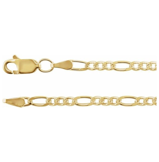 14K Yellow Gold-Filled Polished Figaro Chain With Lobster Clasp