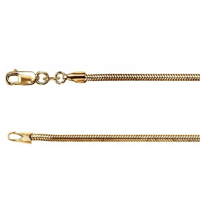 14K Yellow Gold-Filled Or Sterling Silver Polished Snake Chain With Lobster Clasp