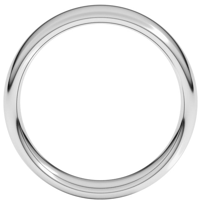 14K Yellow Gold Or Sterling SIlver Or Platinum Comfort-Fit European-Style Band