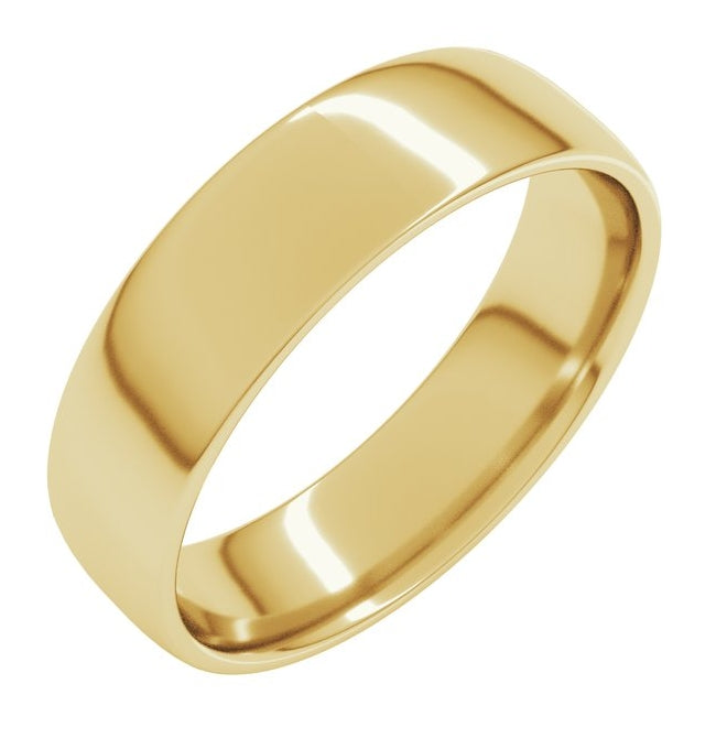 10K Yellow Gold Lightweight Comfort-Fit European-Style Band
