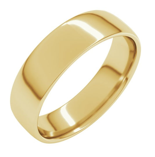 10K Yellow Gold Lightweight Comfort-Fit European-Style Band