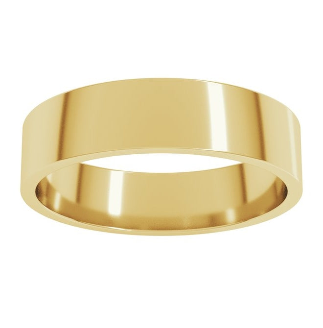 14K Yellow Or White Or Rose Gold Or Platinum Flat Band