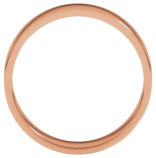 14K Yellow Or White Or Rose Gold Or Platinum Flat Band