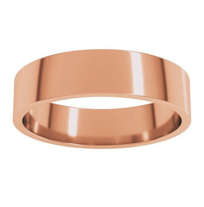 14K Yellow Or White Or Rose Gold Or Platinum Flat Band