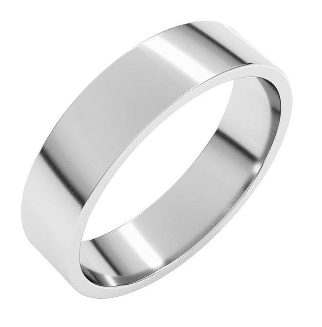 14K Yellow Or White Or Rose Gold Or Platinum Flat Band
