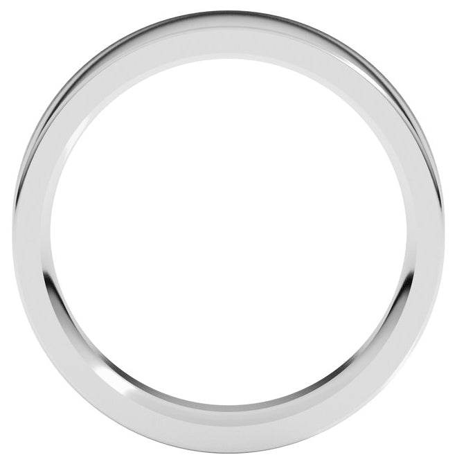 14K Yellow Or White Gold Or Sterling Silver Or Platinum Comfort-Fit Flat Band