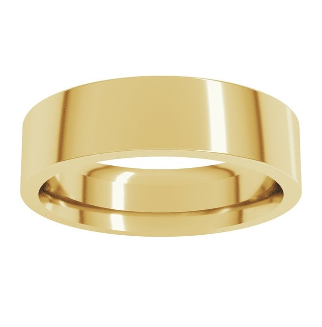14K Yellow Or White Gold Or Sterling Silver Or Platinum Comfort-Fit Flat Band