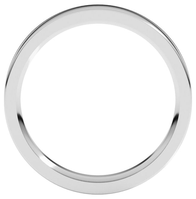 14K Yellow Or White Gold Or Sterling Silver Or Platinum Comfort-Fit Flat Band