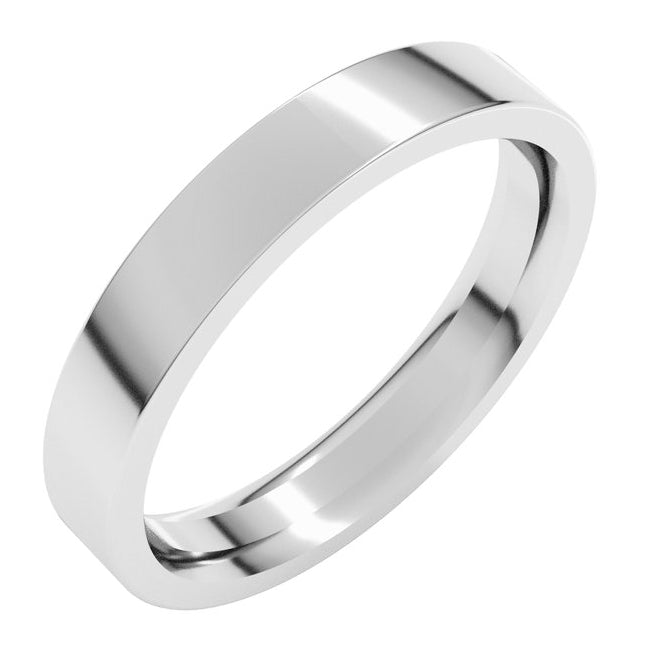 14K Yellow Or White Gold Or Sterling Silver Or Platinum Comfort-Fit Flat Band
