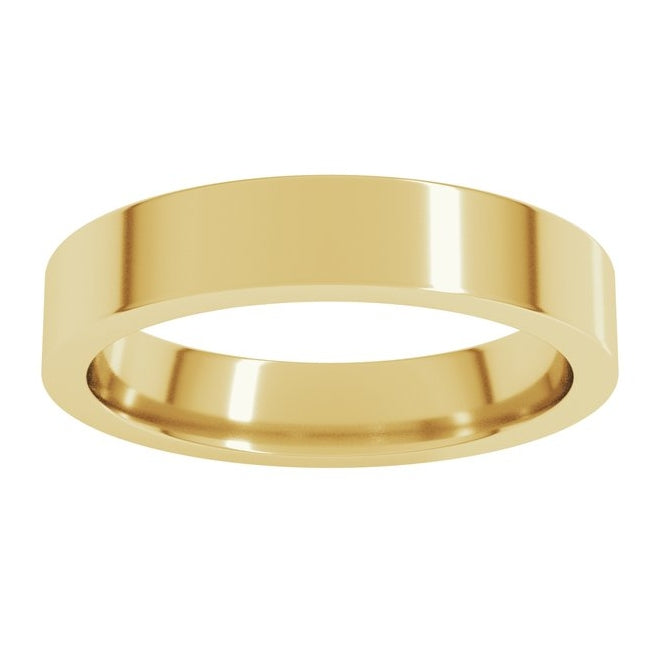 14K Yellow Or White Gold Or Sterling Silver Or Platinum Comfort-Fit Flat Band