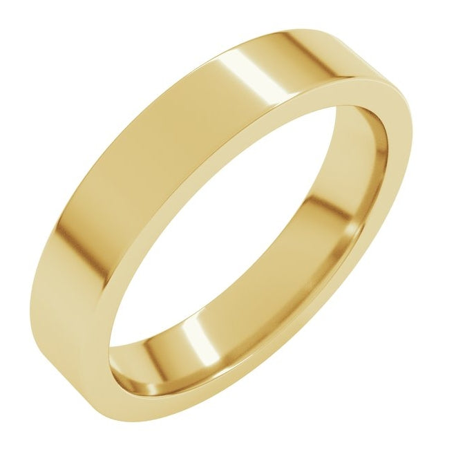 14K Yellow Or White Gold Or Sterling Silver Or Platinum Comfort-Fit Flat Band