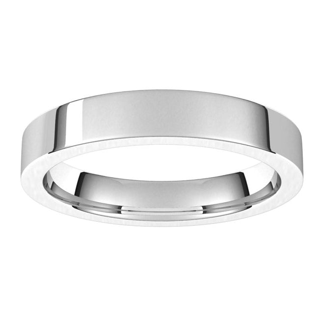 14K Yellow Or White Gold Or Sterling Silver Or Platinum Comfort-Fit Flat Band