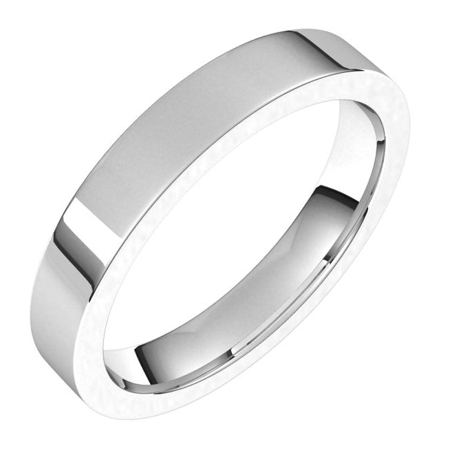 14K Yellow Or White Gold Or Sterling Silver Or Platinum Comfort-Fit Flat Band