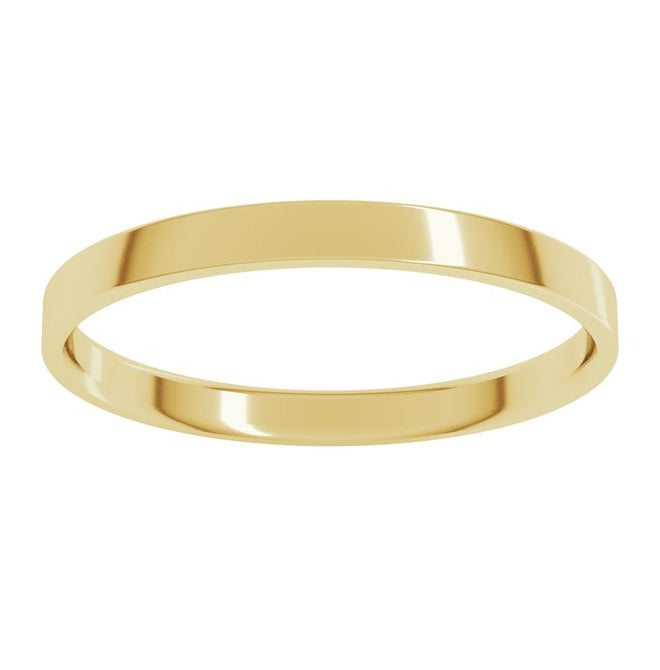 14K Yellow Or White Or Rose Gold Or Sterling Silver Or Platinum Ultra-Lightweight Comfort-Fit Flat Band