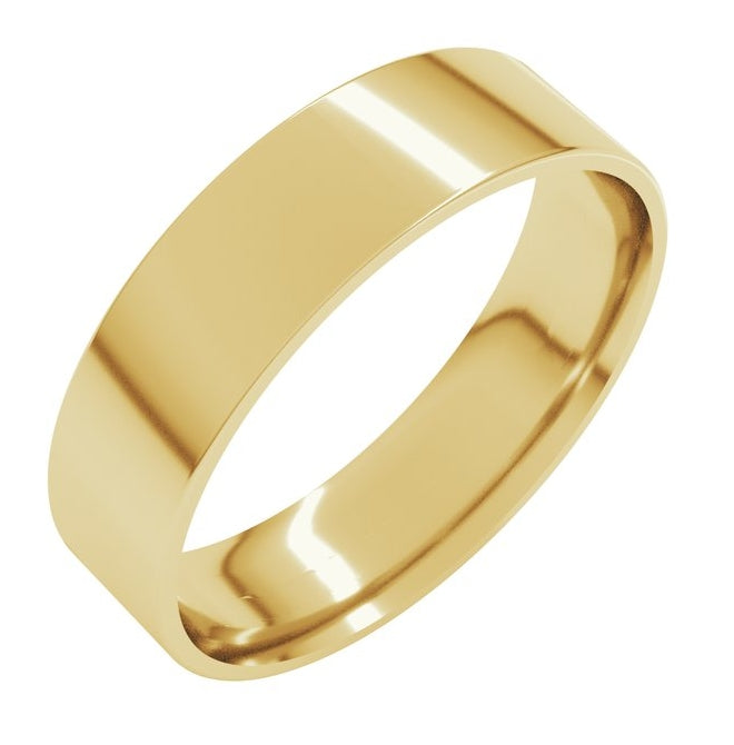14K Yellow Or White Or Rose Gold Or Sterling Silver Or Platinum Ultra-Lightweight Comfort-Fit Flat Band