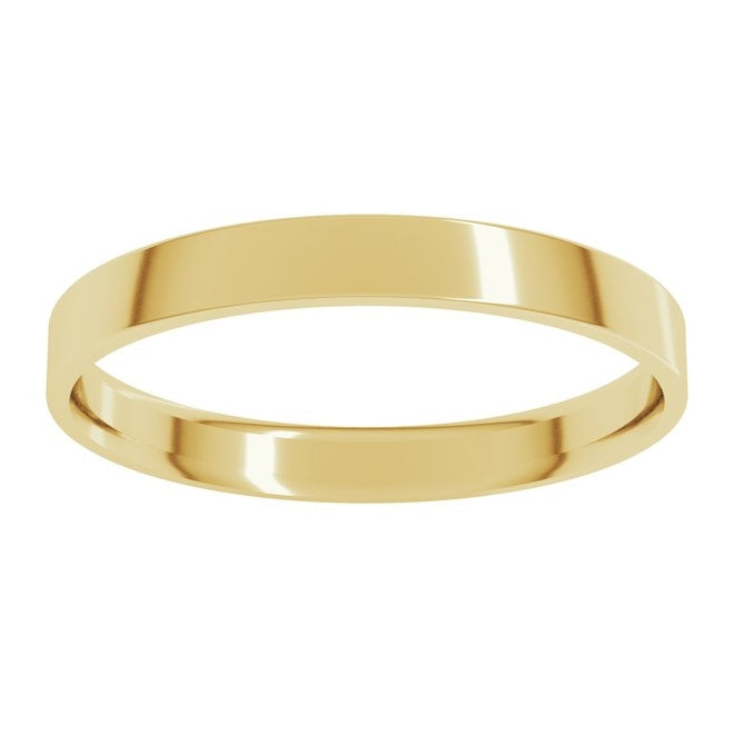18K Yellow Or White Or Rose Gold Ultra-Lightweight Comfort-Fit Flat Band