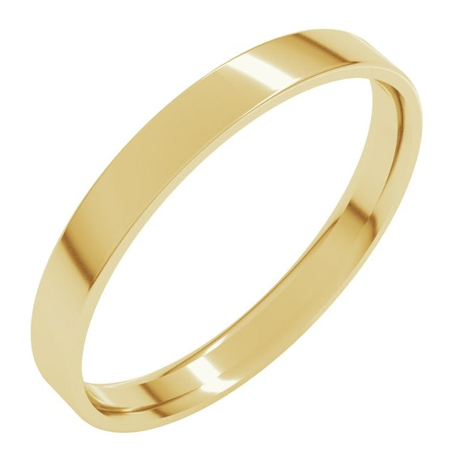18K Yellow Or White Or Rose Gold Ultra-Lightweight Comfort-Fit Flat Band