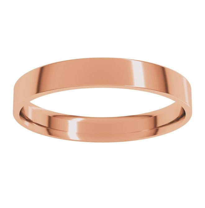 18K Yellow Or White Or Rose Gold Ultra-Lightweight Comfort-Fit Flat Band