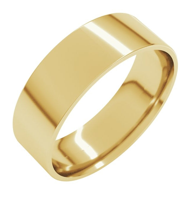 14K Yellow Or White Or Rose Gold Or Sterling Silver Or Platinum Ultra-Lightweight Comfort-Fit Flat Band