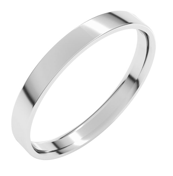 18K Yellow Or White Or Rose Gold Ultra-Lightweight Comfort-Fit Flat Band