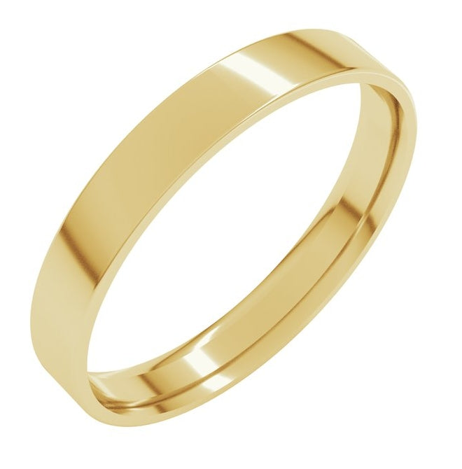 14K Yellow Or White Or Rose Gold Or Sterling Silver Or Platinum Ultra-Lightweight Comfort-Fit Flat Band