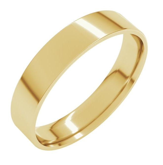 14K Yellow Or White Or Rose Gold Or Sterling Silver Or Platinum Ultra-Lightweight Comfort-Fit Flat Band